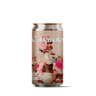 Cabanato Chocafé Spritz can with dark chocolate and coffee inspired label artwork, rich dark tones