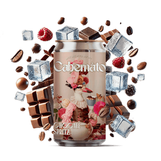 Chocafé Spritz second can view showing Belgian chocolate and Brazilian coffee label design