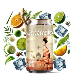 Ginja Spritz second can view showing botanical gin and Tahitian lime label artwork