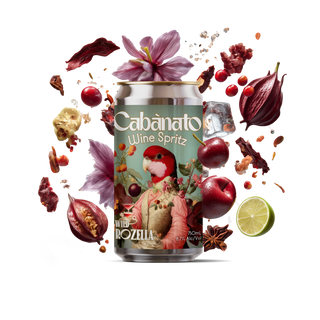 Wild Rozella spritz garnished with fresh hibiscus and native Australian botanicals